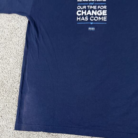 Obama Biden Shirt Mens XL Blue 2008 Election Change Can Happen Bayside Tee - Picture 7 of 11